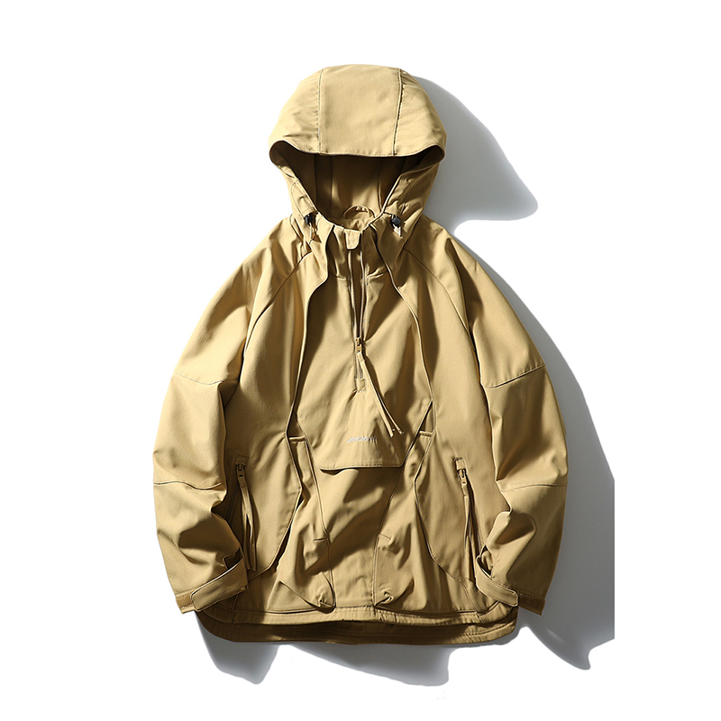 户外美式机能工装半拉链套头外套