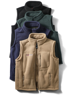 外贸出口挪威双面加厚摇粒绒马甲男款 羊羔绒马夹外套加绒背心 冬季