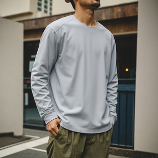 体恤 外贸男装 山系户外运动速干透气健身长袖 T恤男春秋骑行打底衫