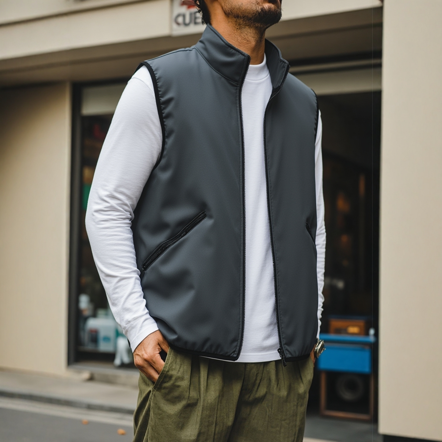 户外运动加绒加厚保暖抓绒马甲