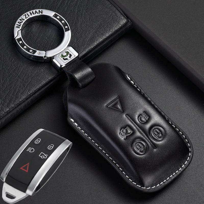 适用于捷豹2020款xel xfl f-pace车钥匙套老款xf xk xjl真皮扣包