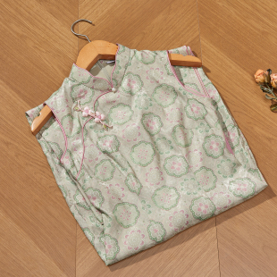 气质优雅年轻款 波尔菲粉绿复古无袖 新款 改良旗袍女2026春季 新中式