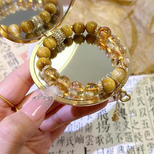 暴富天然黄塔晶手链女金虎眼黄水晶招财转运旺事业金葫芦手串礼物