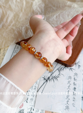 【搞钱女孩】天然黄水晶手链招财