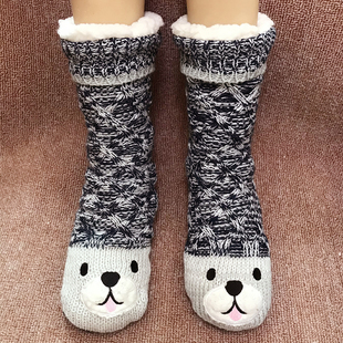 地板袜大人家居睡眠袜秋冬季保暖女男士加厚珊瑚绒袜子产后月子袜