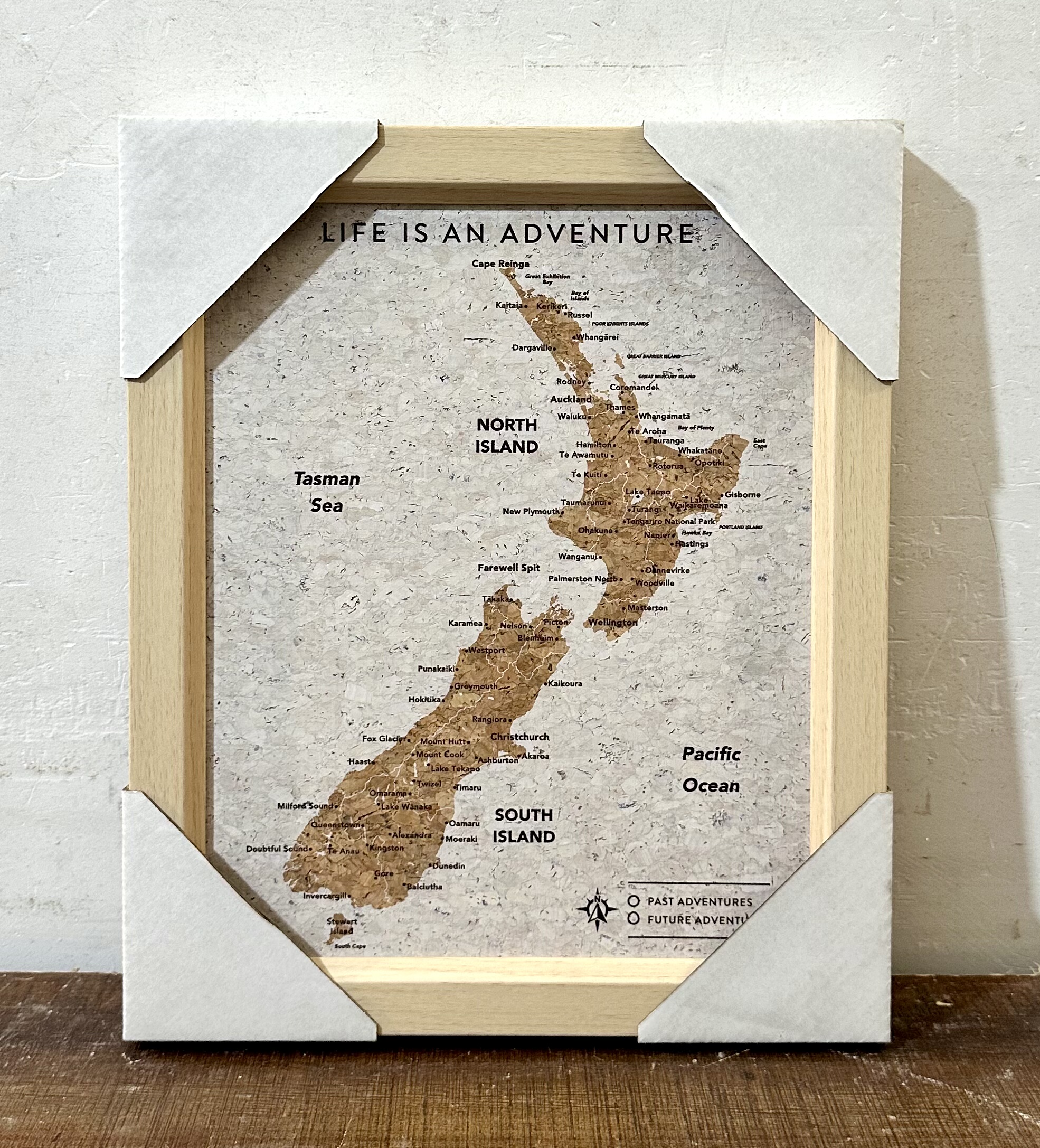 出口外贸孤品新西兰地图墙面装饰画木制相框摆挂件地图装饰