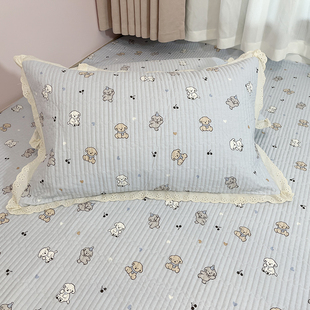 纯棉夹棉枕头套花边儿童30 50可定制枕套大号50x80床单和枕套三件