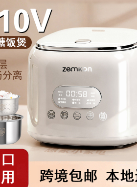 110V电饭煲家用迷你304不锈钢0涂层电饭锅美国加拿大日本小家电