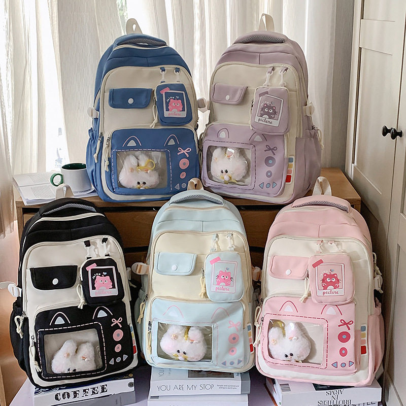 新款高颜值清新甜美初高中生书包女孩大容量小学生五六年级双肩包