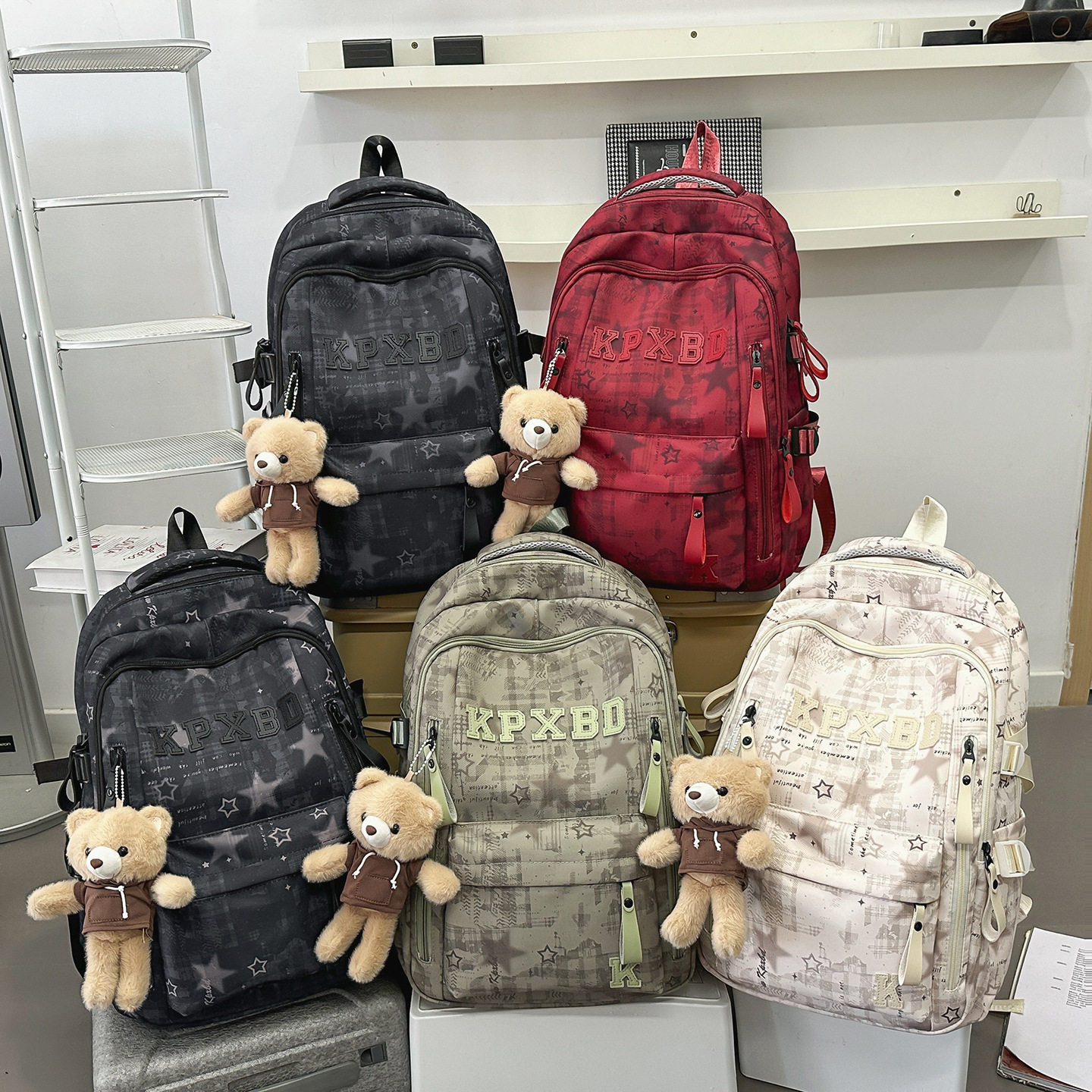 书包男大学生大容量高中初中生潮牌时尚百搭潮流双肩包原宿背包女