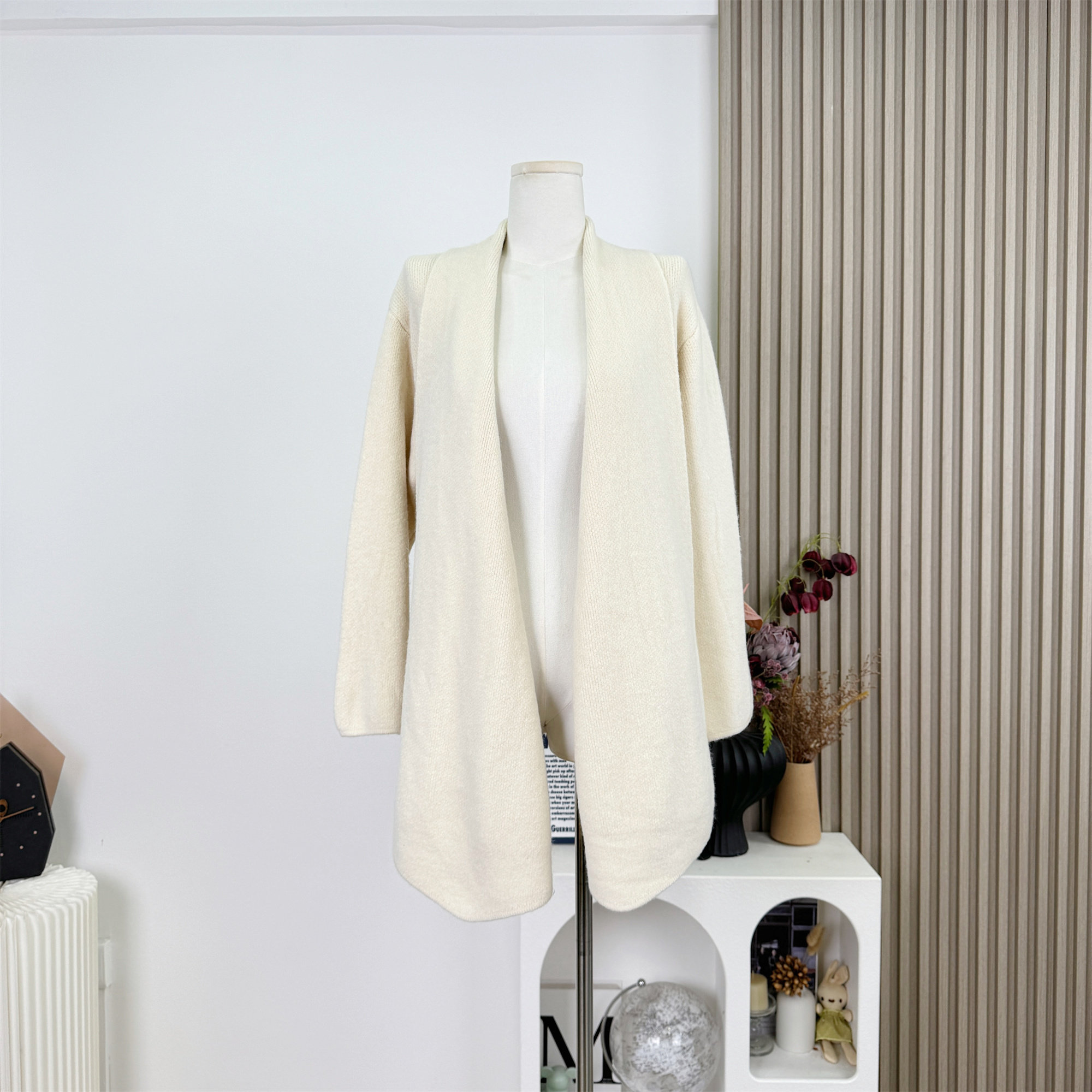 NAOAO 气质晴雅 row系风浴袍式大衣质感针织毛衣开衫外套