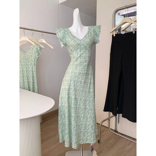 SE GENTLE SUN秀熙熙春新款法式气质显瘦连衣裙印花纯欲度假长裙