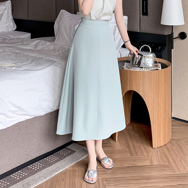 中长款半身裙2026春夏新款高腰大摆A字半裙遮胯显瘦百搭西装长裙