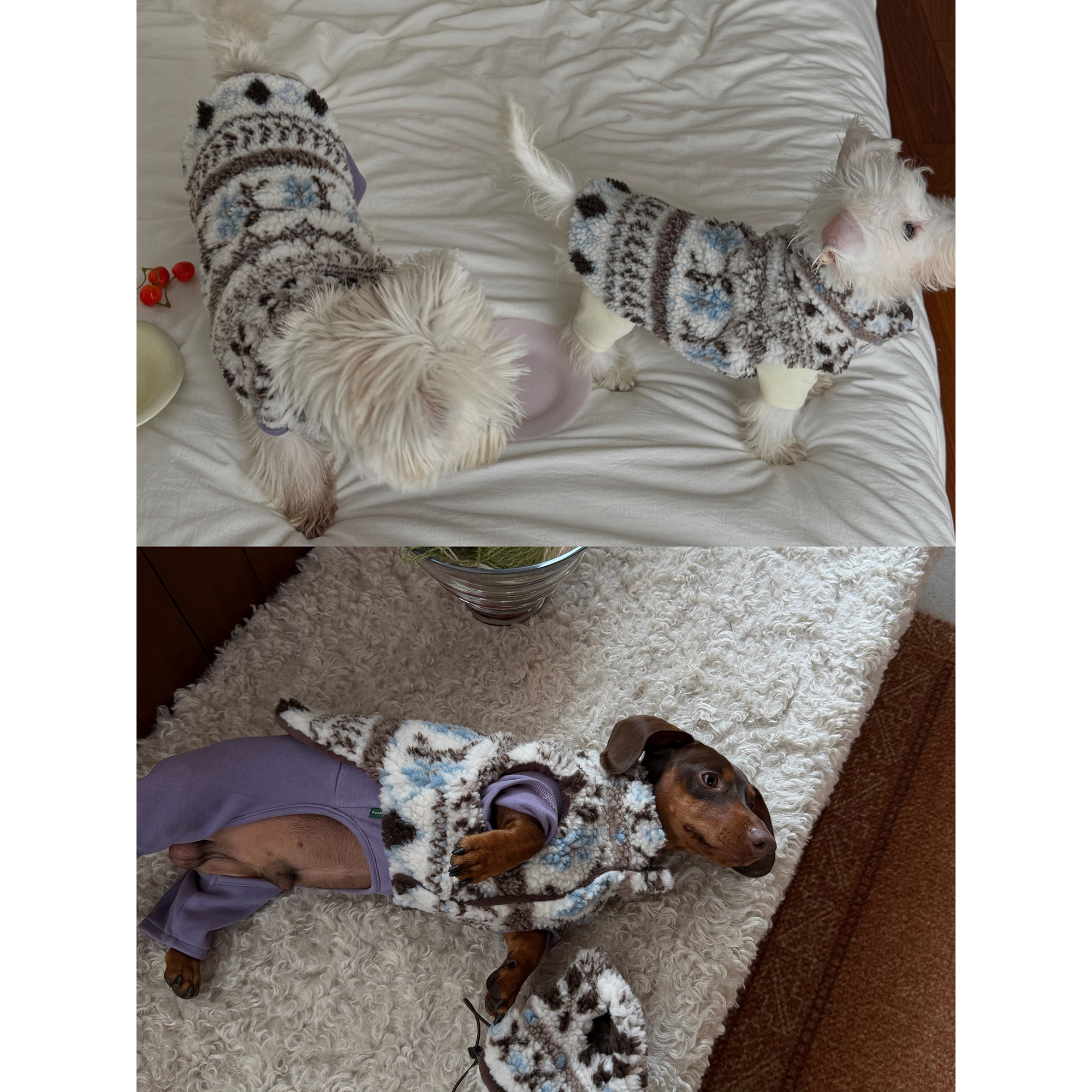 POXFFEEPet费尔岛马甲冬小型犬狗狗衣服西高地腊肠犬马尔济斯泰迪