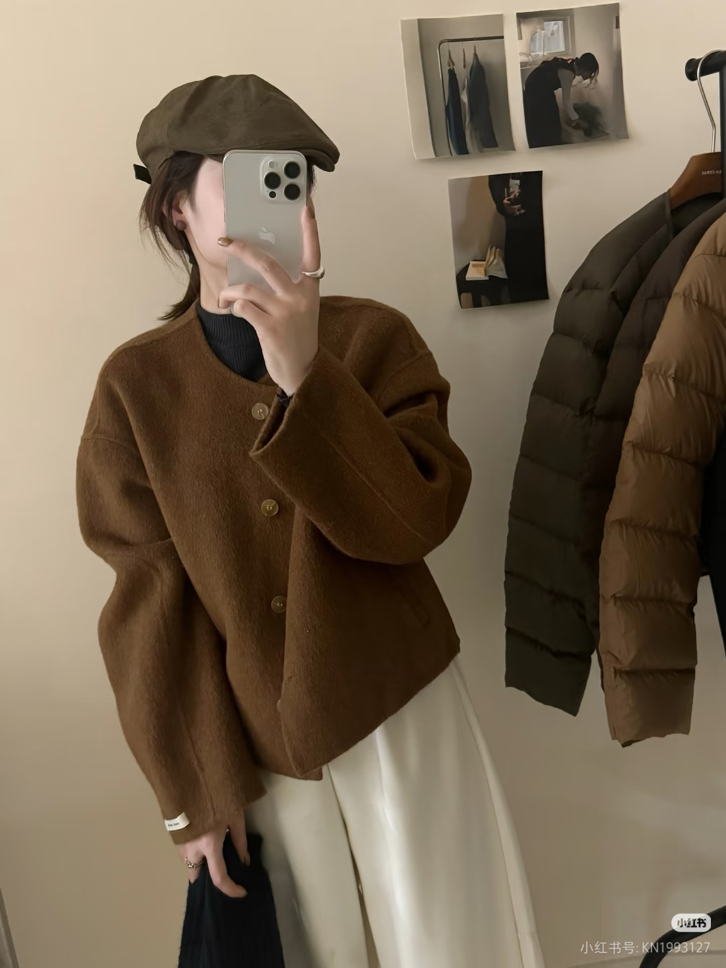 羊毛短款双面羊绒大衣女秋小个子高级感韩版宽松羊毛呢厚外套