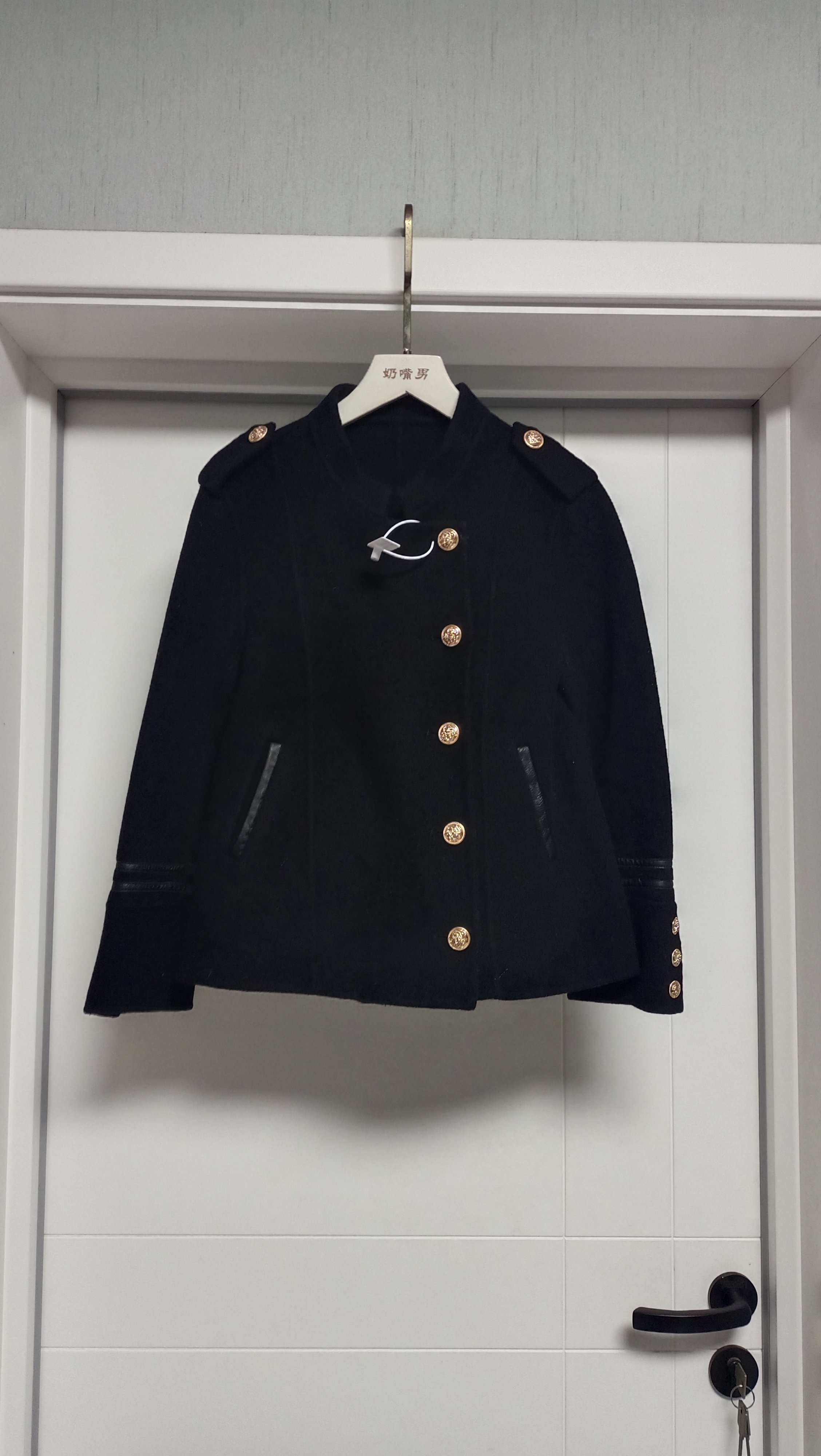 小香风黑色短款双面羊绒大衣女新款气质学院风羊毛呢子短外套