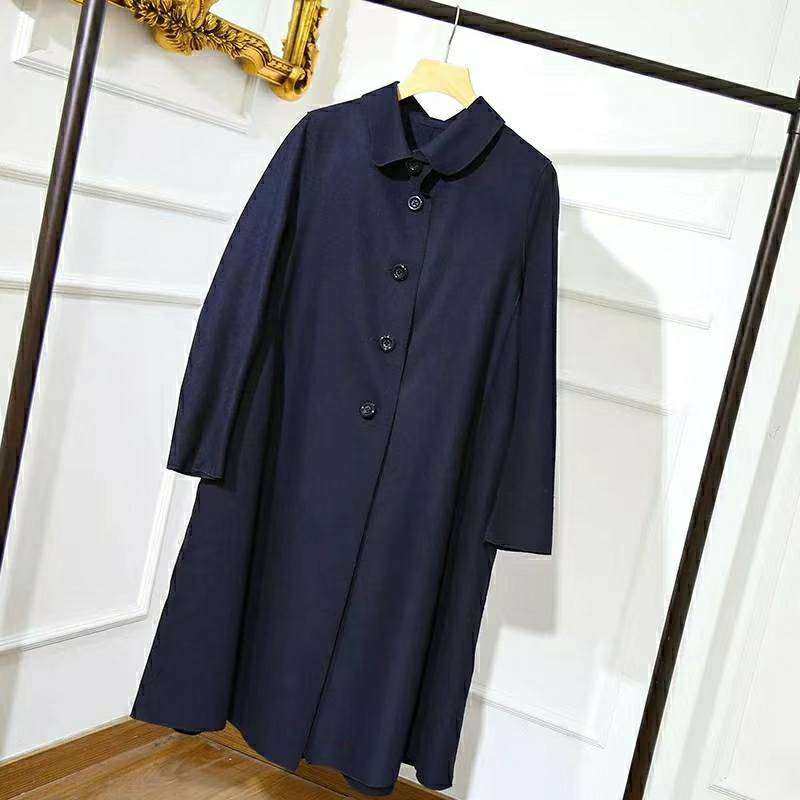 海宁羊毛双面呢大衣女士藏青色165码胸围102长95