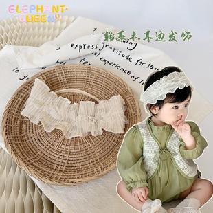 儿童发带不勒头夏季 可爱小公主蕾丝发带婴儿满月百天宝宝头带发饰