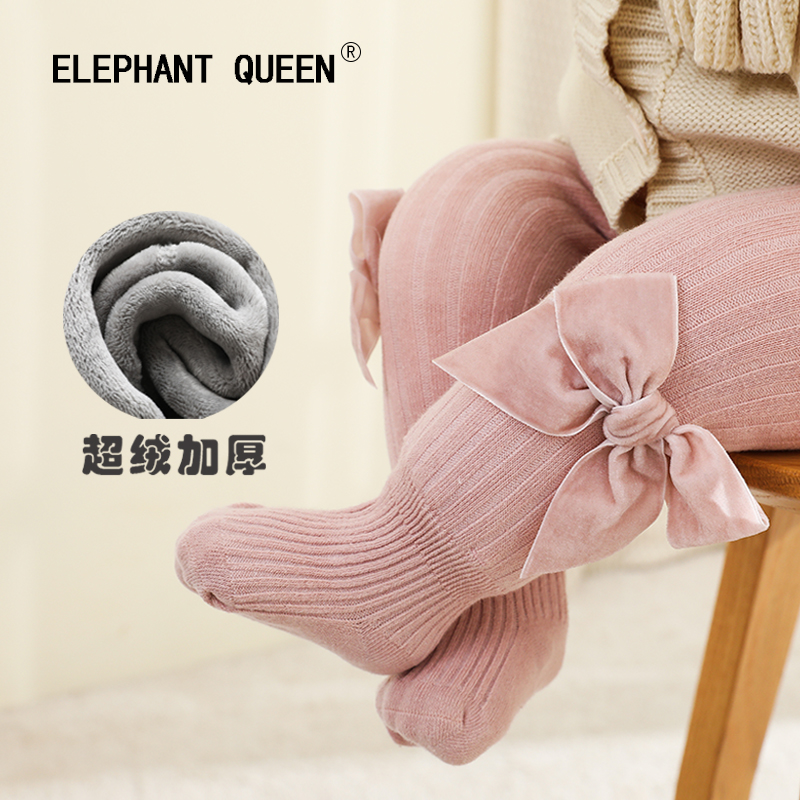 连裤春秋洋气女童宝宝一体绒袜子