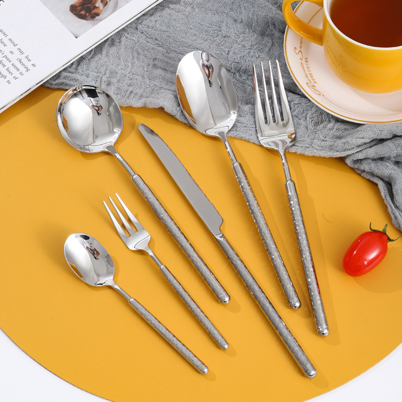 实心柄锤点工艺304不锈钢刀叉勺