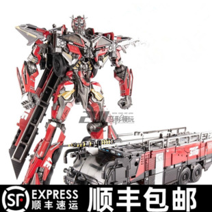 放大版合金变形玩具SS61御天敌OV-01消防车电影版机器汽车人