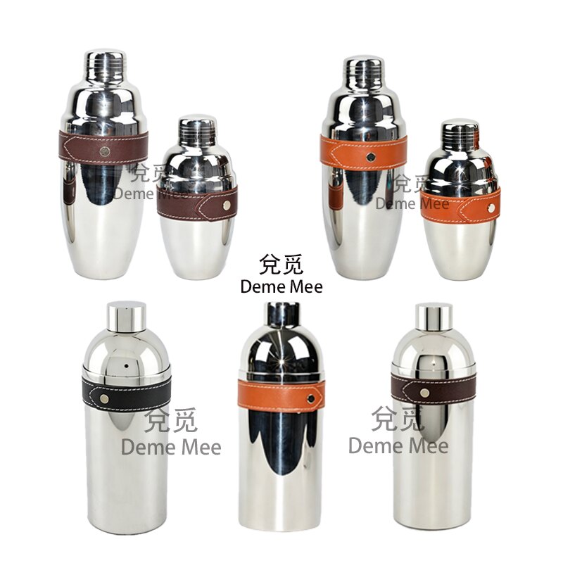 DEME轻奢不锈钢皮革摇酒器摆件