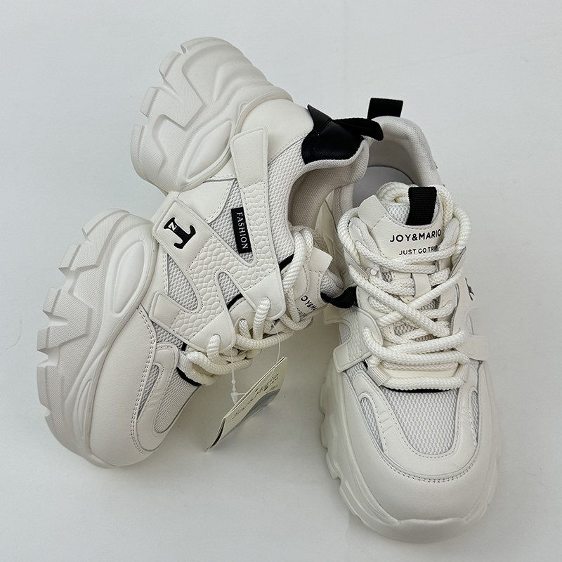 J&M/快乐玛丽 秋季厚底增高系带休闲老爹鞋 低帮运动时尚百搭女鞋