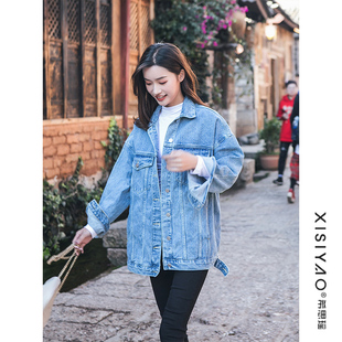 2026春季新款韩版宽松牛仔外套女装复古港味中长款上衣学生潮