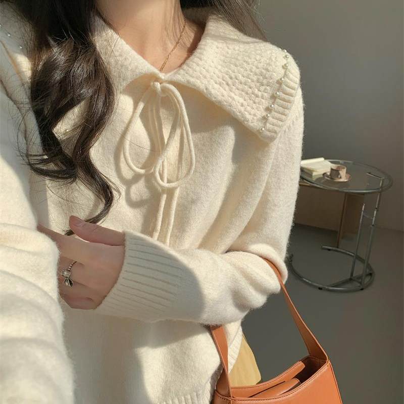 温柔风奶系漂亮软糯甜美套头毛衣