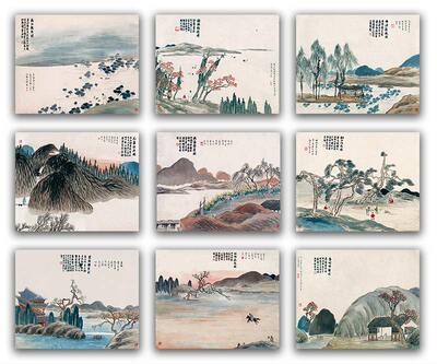 齐白石客厅可定制画芯防水可自粘