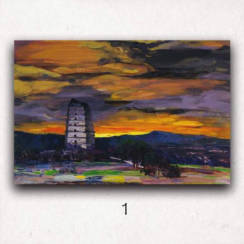 红军长征油画教育机构油画布墙贴