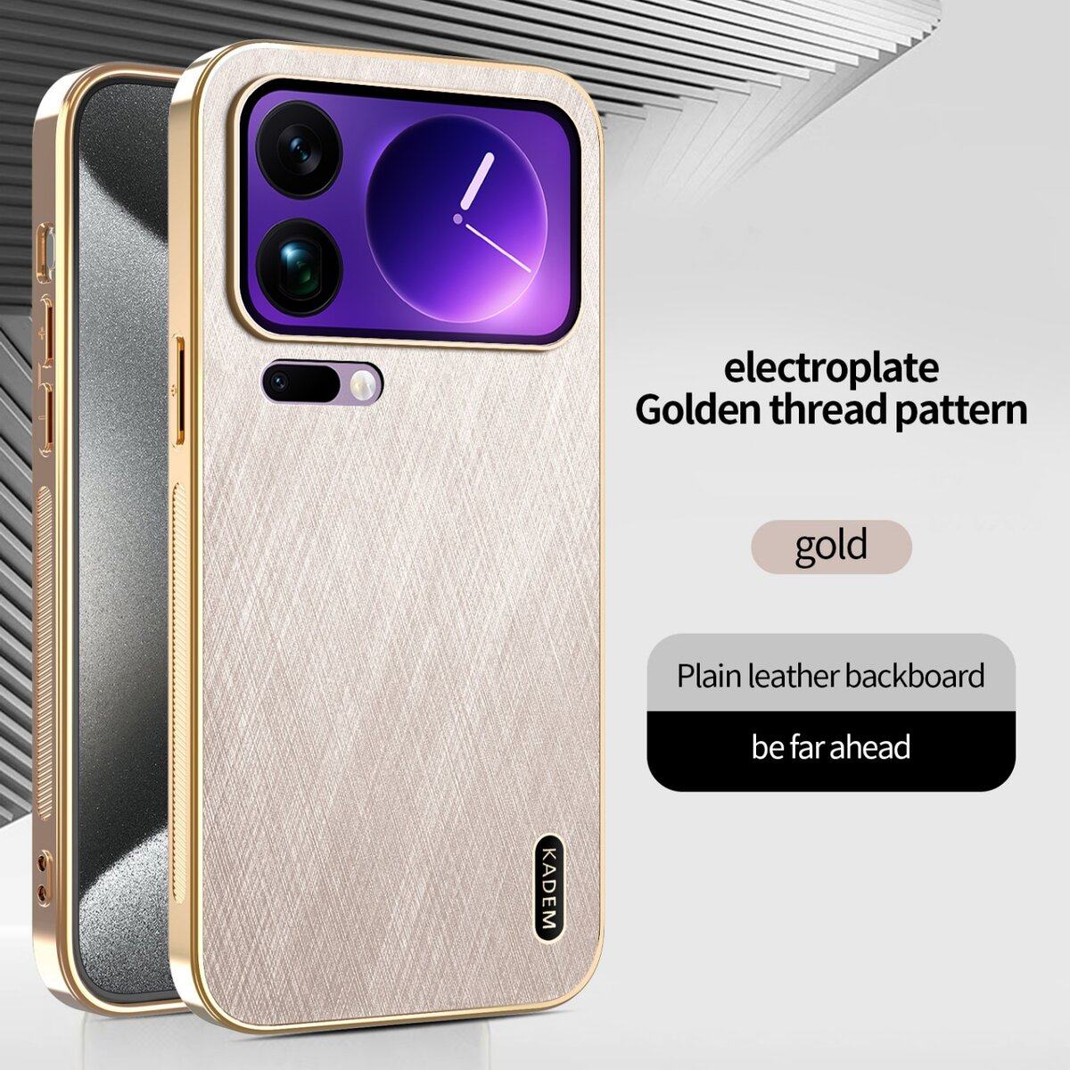 金丝纹系列 电镀贴皮工艺 支持无线充电适用于小米15T 小米15TPRO 红米n红米note13Pro+ 红米note14/14P 红米