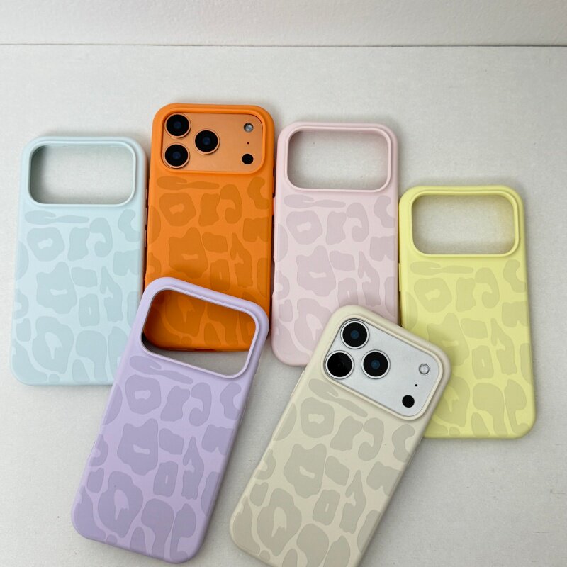 适用苹果17promax手机壳豹纹液态硅胶iPhone16pro肤感15简约高级感14小众设计13软边12时尚网红11爆款保护套