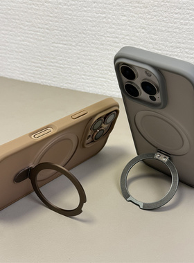 支点壳适用苹果17promax手机壳磁吸16带支架iPhone15pro钛灰色磨砂14PM简约13高级感新款12全包防摔11保护套