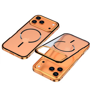 适用于iiPhone17promax苹果17pro磁吸弹扣手机壳苹果16pro/苹果15pro磁吸弹扣金属保护套苹果14promax磨砂背