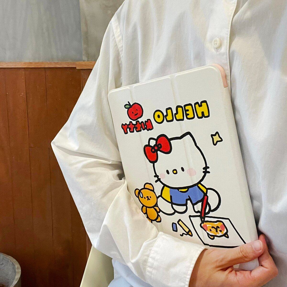 三折-粉色KT玩偶适用iPad Pro 2021版(11英寸)平板保护套卡通可爱ipad mini6 iPad 2025版 第10代 (10.9英寸)