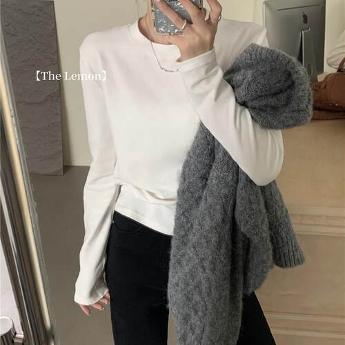 Thelemon纯棉长袖百搭T恤女上衣