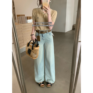 裤 腰包 宽松显瘦拖地直筒长裤 配腰带 5310 牛仔裤 JIAJIATMMT木里