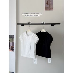 上衣女1532 贝壳纽扣双排扣褶皱领细节娃娃衫 LADY MARIA十三行夏季