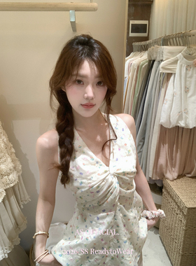 AS OFFICIAL十三行夏季刺绣工艺法式小碎花纽结设计感上衣女26807