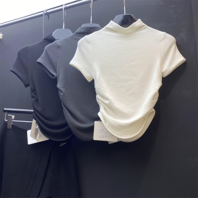 BABYSTUDIO加厚半高领短袖T恤女