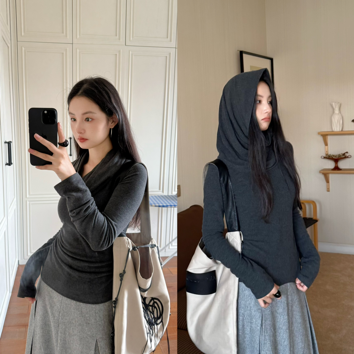 DIGM-十三行秋季极简气质设计感修身显瘦有弹力针织上衣女A09272