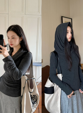 DIGM-十三行秋季极简气质设计感修身显瘦有弹力针织上衣女A09272