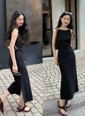 DIGM十三行夏季高级感腰上褶皱收腰设计显瘦背心连衣裙女DB20223