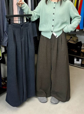 U粒-国庆穿搭十三行秋季新款高腰显瘦宽松阔腿直筒休闲裤女11209