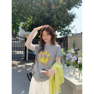 卡通印花减龄立体珠珠短袖 自留款 T恤上衣女3037s 十三行夏季 SUSAN