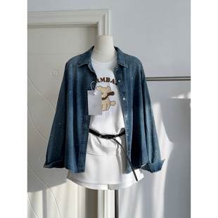 LADY MARIA十三行春季百搭上衣外穿闪闪亮亮设计感牛仔外套女4837