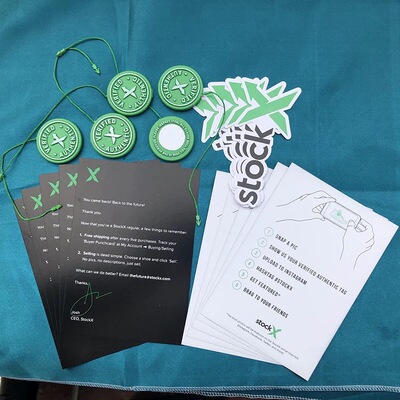 stockx 绿叉牌防调包扣吊牌带贴纸挂件球鞋装饰扣配饰