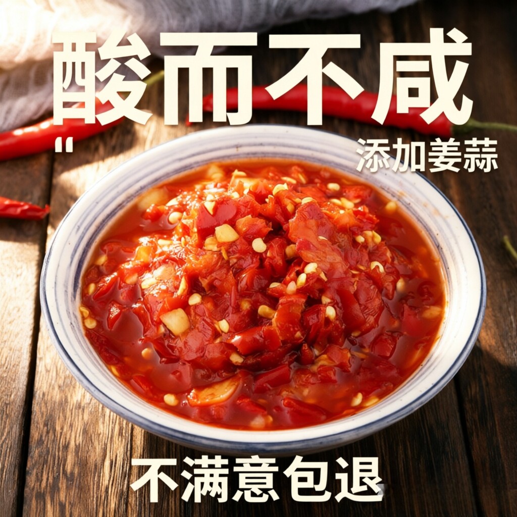 凯里黄平苗家红酸汤贵州特产酸辣椒农家自制酸糟辣椒酸辣子加姜蒜