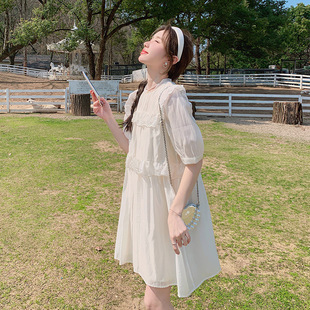 法式 甜美风宽松遮肉初恋公主裙 小个子仙女连衣裙女2025年夏季 新款
